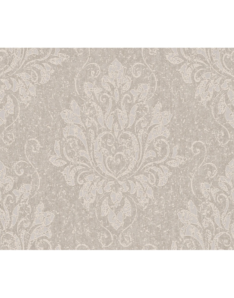 Tapeta Indigo s barokovým vzorom 226217 - sivá a strieborná 